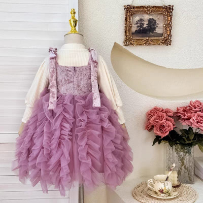  PAKET DRESS GIRLS DAISY DAZZLE PLUM  12 PCS (PRE ORDER)